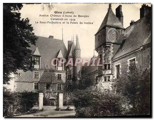 Cartes postales Prefecture Gien Ancien chateau d'Anne de Beaujeu Sous Prefecture et Palais de Justice