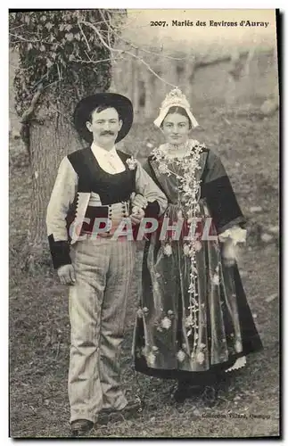 Ansichtskarte AK Folklore Maries des environs d'Auray Mariage