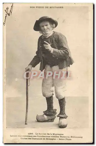 Cartes postales Folklore Le sorcier de la montagne LAouic Coz racontant ses Conchenous Saint Thois