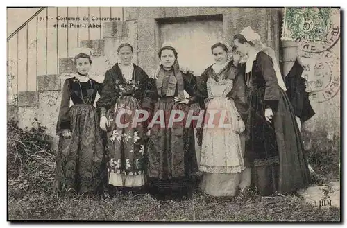 Ansichtskarte AK Folklore Costumes de Concarneau et de Pont L'Abbe