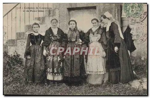 Cartes postales Folklore Costumes de Concarneau et de Pont L'Abbe