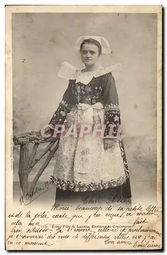 Ansichtskarte AK Folklore Jeune fille de Lanrice Environs de Concarneau