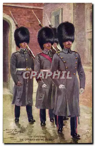 Cartes postales Militaria The Scots guards The officer's visiting patrol