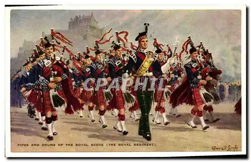 Ansichtskarte AK Militaria Pipes and drums of the Royal Scots The Royal Regiment