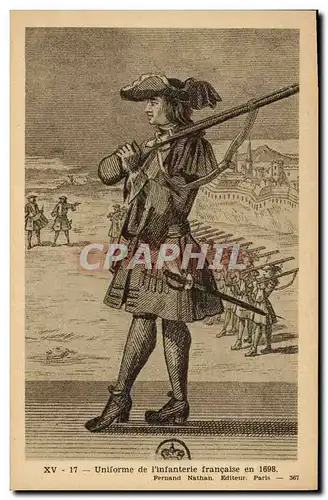 Ansichtskarte AK Militaria Uniforme de l'infanterie francaise en 1698