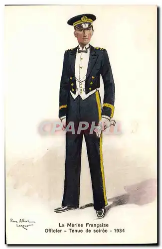 Cartes postales Militaria La marine francaise Officier Tenue de soiree 1934