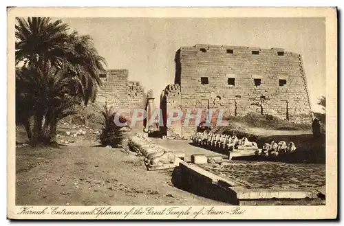 Cartes postales Egypt Egypte Karnak Entrance and Sphinxes of the Great temple of Amen Ra