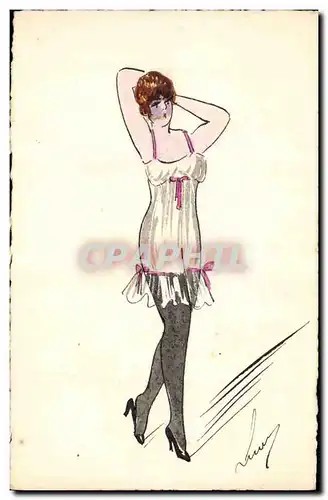 Cartes postales Fantaisie (dessin a la main)  Femme