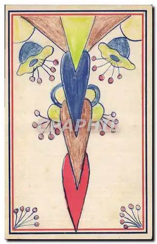 Ansichtskarte AK Fantaisie (dessin a la main)  Fleurs