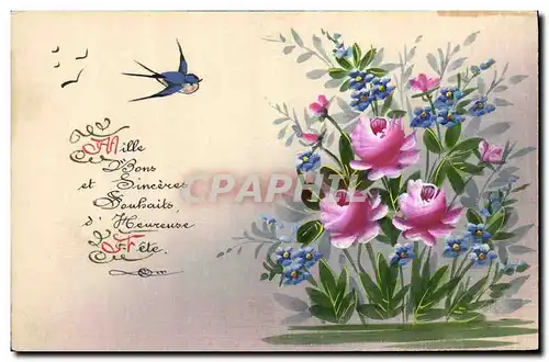 Cartes postales Fantaisie (dessin a la main)  Fleurs