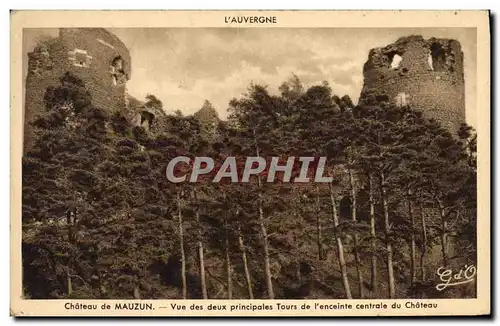 Cartes postales Chateau de Mauzun Vue des deux principales tours de l'enceinte centrale du chateau