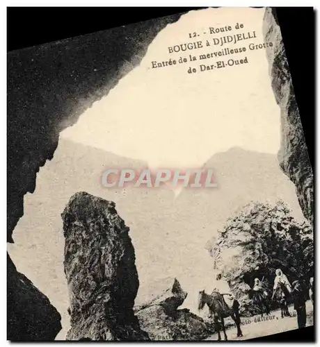 Cartes postales Grotte Grottes bougie a Djidjelli Entree de la merveilleuse grotte de Dar El Oued