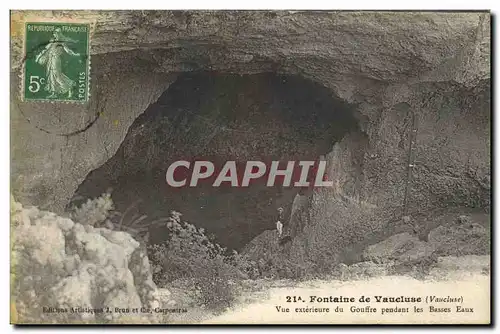 Ansichtskarte AK Grotte Grottes Fontaine de Vaucluse Vue exterieure du gouffre pendant les basses eaux