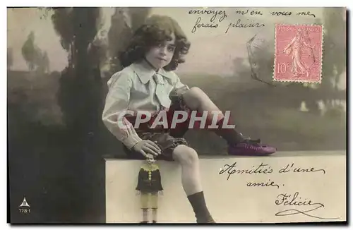 Cartes postales Fantaisie Enfant Poupee