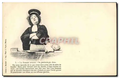 Cartes postales Fantaisie Femme Avocat Sa plaidoirie Pro domo Poupee