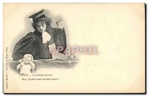 Cartes postales Fantaisie Femme avocat Poupee