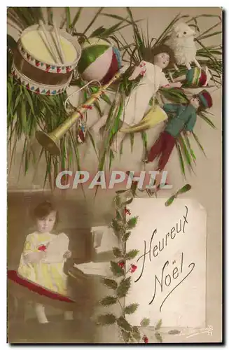 Cartes postales Fantaisie Enfant Poupee Noel Militaria