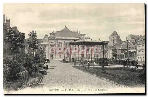 Cartes postales Dieppe Le Palais de Justice et le square