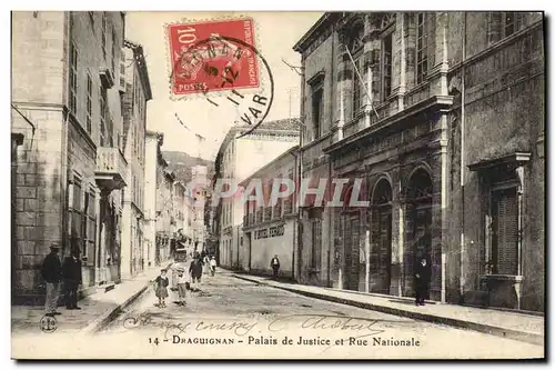 Cartes postales Palais de Justice et Rue Nationale Draguignan