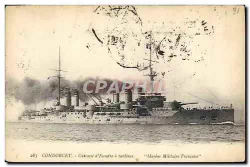 Cartes postales Bateau de Guerre Condorcet Cuirasse d'escadre a turbines