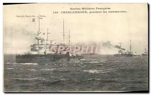 Ansichtskarte AK Bateau de Guerre Charlemagne pendant les manoeuvres