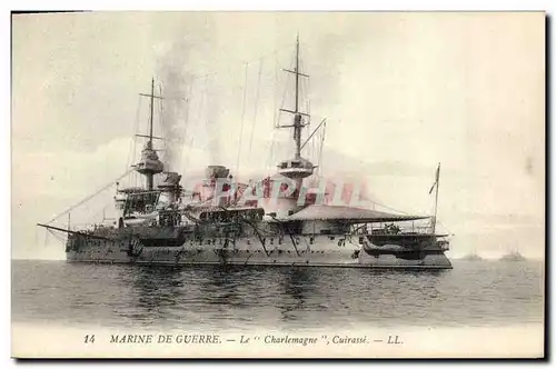 Ansichtskarte AK Bateau de Guerre Le Charlemagne Cuirasse
