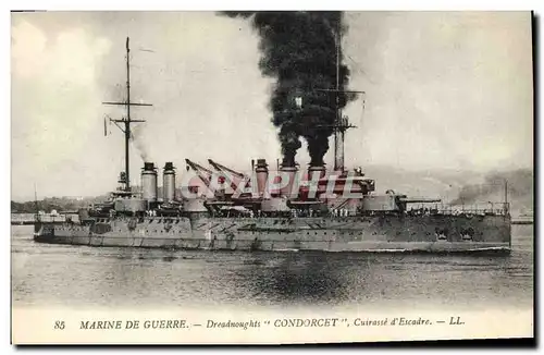 Cartes postales Bateau de Guerre Dreadnoughts Condorcet Cuirasse d'escadre