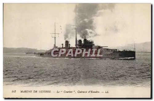 Cartes postales Bateau de Guerre Le Courbet Cuirasse d'escadre