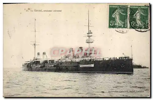 Cartes postales Bateau de Guerre Le Conde Croiseur Cuirasse