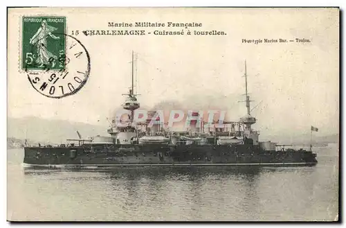 Ansichtskarte AK Bateau de Guerre Charlemagne Cuirasse a tourelles