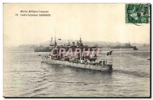 Ansichtskarte AK Bateau de Guerre Contre torpilleur Carabinier