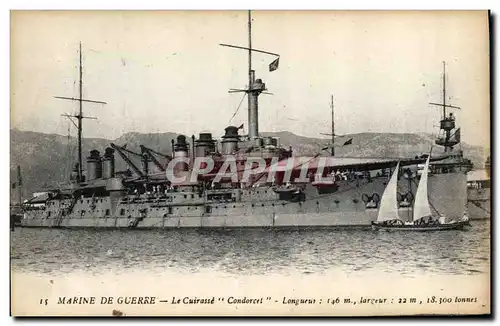 Ansichtskarte AK Bateau de Guerre Le Cuirasse Condorcet