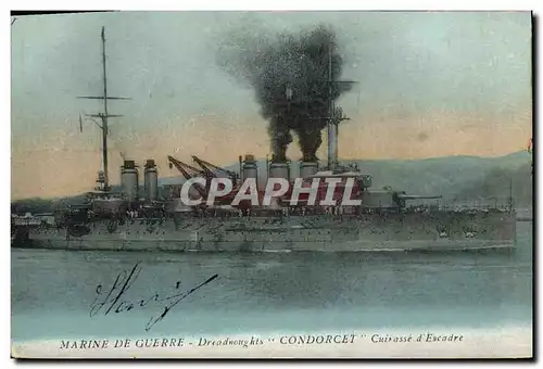 Ansichtskarte AK Bateau de Guerre Dreadnoughts Condorcet Cuirasse d'escadre
