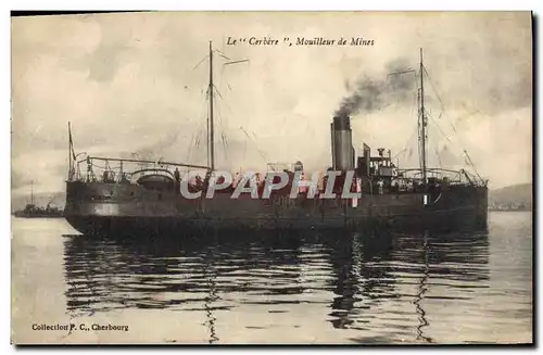 Cartes postales Bateau de Guerre Le Cerbere Mouilleur de mines
