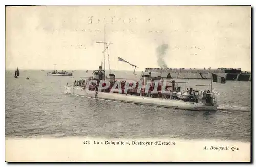 Cartes postales Bateau de Guerre Le catapulte Destroyer d'escadre