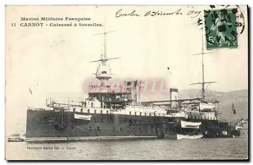 Ansichtskarte AK Bateau de Guerre Carnot Cuirasse a tourelles