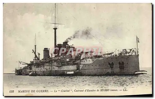 Cartes postales Bateau de Guerre le Courbet Cuirasse d'escadre