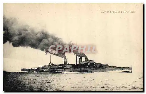 Cartes postales Bateau de Guerre Courbet