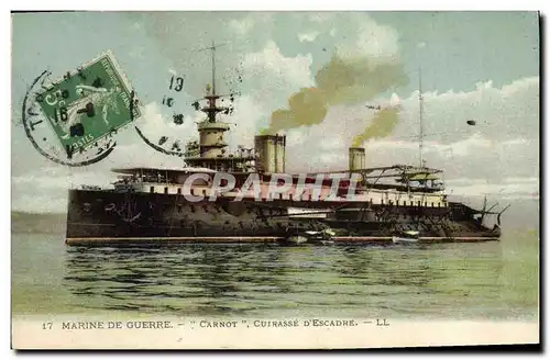 Cartes postales Bateau de Guerre Carnot Cuirasse d'escadre