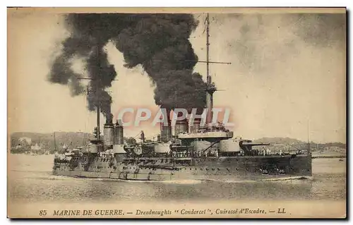Cartes postales Bateau de Guerre Dreadnoughts Condorcet Cuirasse d'escadre