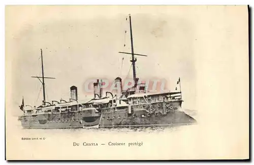 Cartes postales Bateau de Guerre Du Chayla Croiseur protege