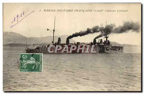 Ansichtskarte AK Bateau de Guerre Conde Croiseur Cuirasse