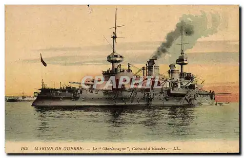 Cartes postales Bateau de Guerre Le Charlemagne Cuirasse d'escadre