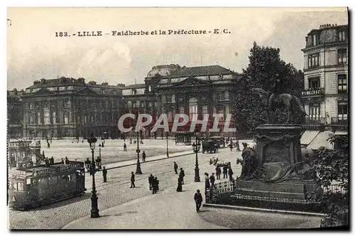 Cartes postales Lille Faidherbe et la Prefecture Tramway