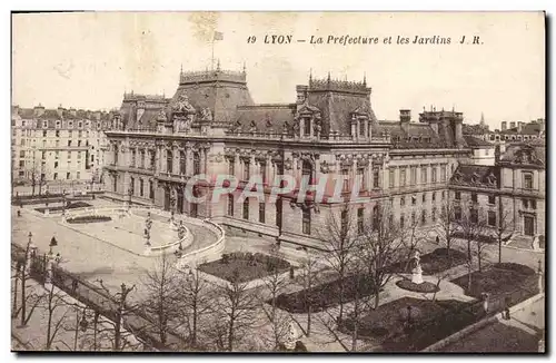 Cartes postales Lyon La Prefecture et les jardins