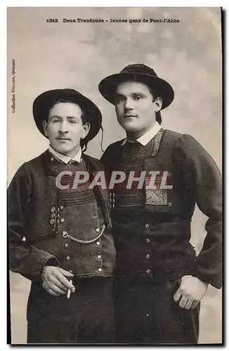 Cartes postales Folklore Deux Trandoues Jeunes gens de Pont L'Abbe