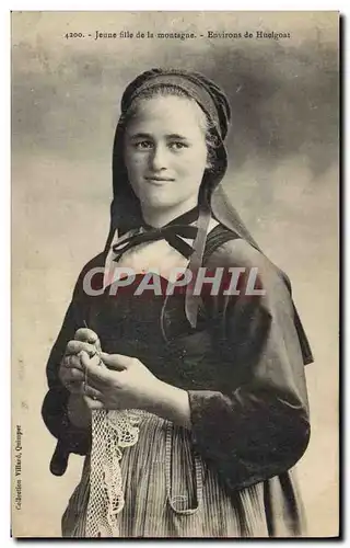 Cartes postales Folklore Jeune fille de la montagne Environs de Huelgoat