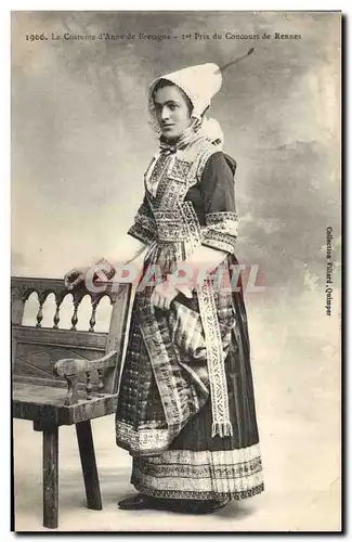 Cartes postales Folklore Le costume d'Anne de Bretagne 1er prix de concours de Rennes