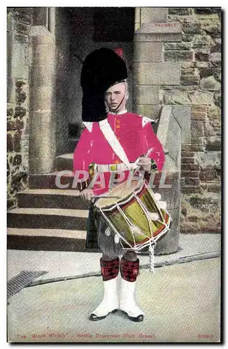 Cartes postales Militaria The Bloack Watch Kettle drummer Full dress (en relief)