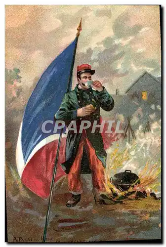 Cartes postales Militaria Infanterie de ligne au bivouac